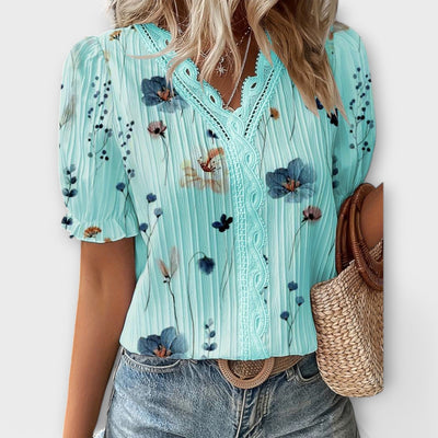 Emily - Fashionable Blouse with Pointed Neckline