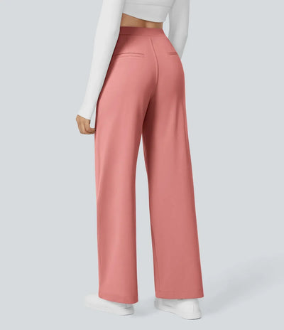 ColaTek Air™ Flared Trousers with High Waist and Side Zip Pockets